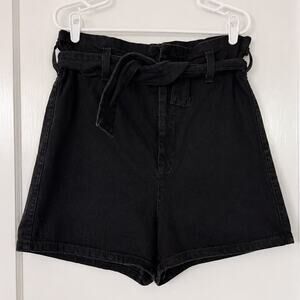 BDG Urban Outfitters Black Pin-Up High Rise Belted Denim Shorts Size 31
